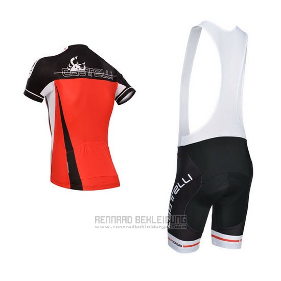 2014 Fahrradbekleidung Castelli Rot und Shwarz Trikot Kurzarm und Tragerhose