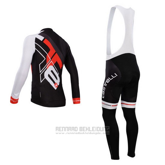 2014 Fahrradbekleidung Castelli Rot und Shwarz Trikot Langarm und Tragerhose