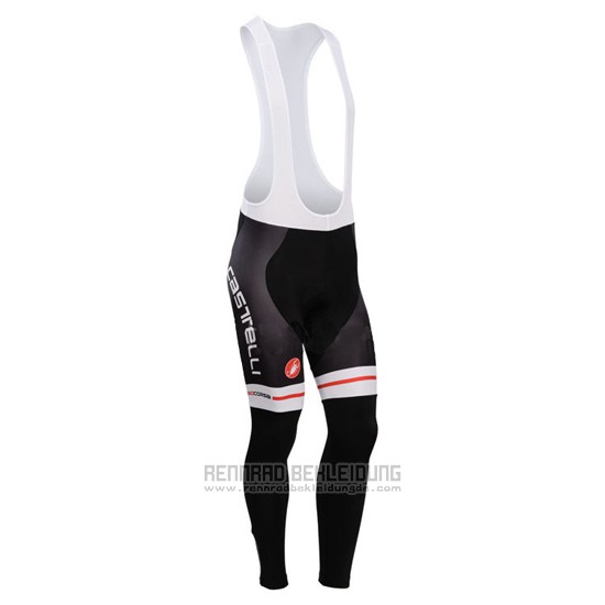 2014 Fahrradbekleidung Castelli Rot und Shwarz Trikot Langarm und Tragerhose