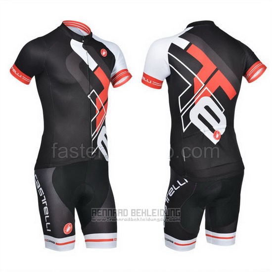 2014 Fahrradbekleidung Castelli Shwarz Trikot Kurzarm und Tragerhose