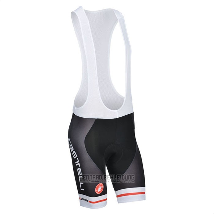 2014 Fahrradbekleidung Castelli Shwarz und Grau Trikot Kurzarm und Tragerhose