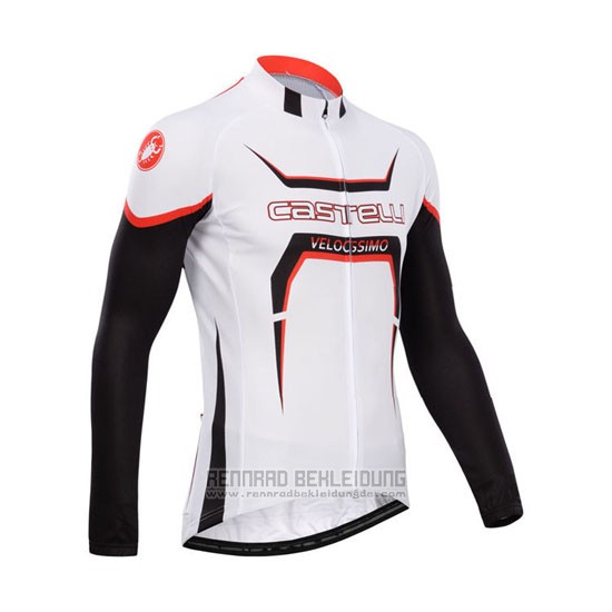 2014 Fahrradbekleidung Castelli Shwarz und Wei Trikot Langarm und Tragerhose