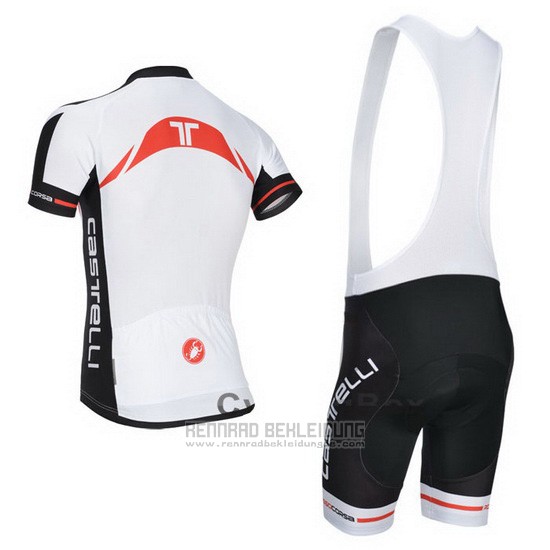 2014 Fahrradbekleidung Castelli Wei Trikot Kurzarm und Tragerhose