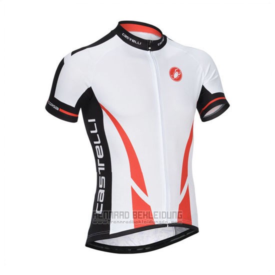 2014 Fahrradbekleidung Castelli Wei Trikot Kurzarm und Tragerhose