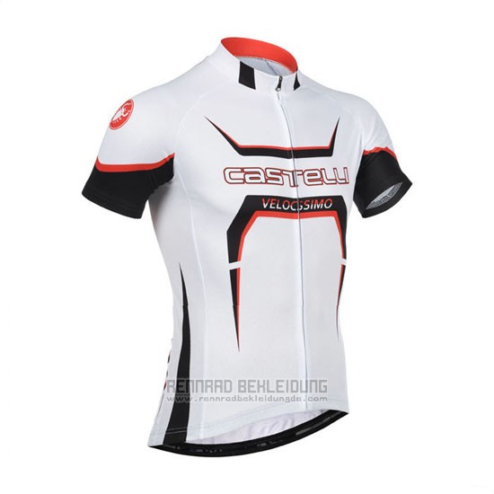 2014 Fahrradbekleidung Castelli Wei und Orange Trikot Kurzarm und Tragerhose