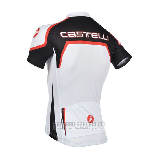 2014 Fahrradbekleidung Castelli Wei und Orange Trikot Kurzarm und Tragerhose