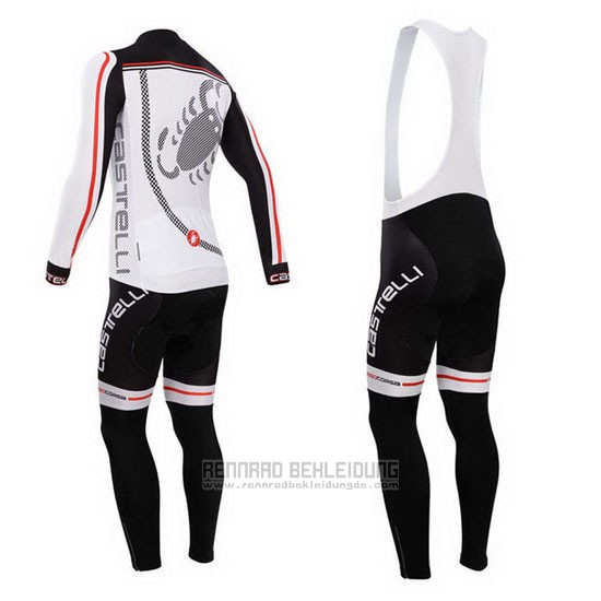 2014 Fahrradbekleidung Trikot Langarm und Tragerhose Castelli Shwarz und Wei