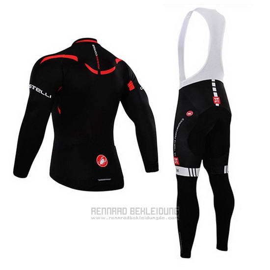 2015 Fahrradbekleidung Castelli Hell Shwarz Trikot Langarm und Tragerhose