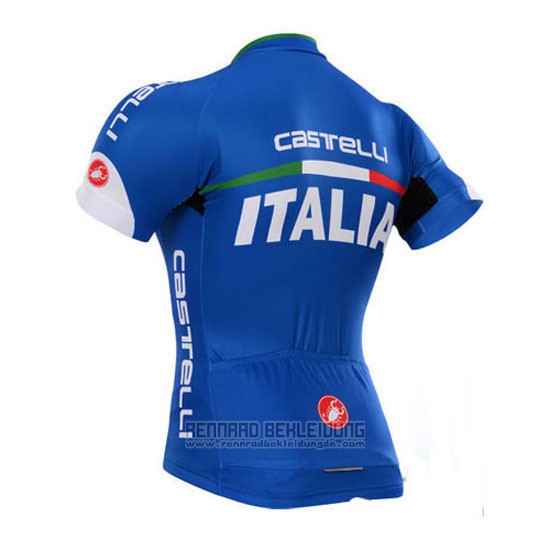 2015 Fahrradbekleidung Castelli Italien Blau Trikot Kurzarm und Tragerhose