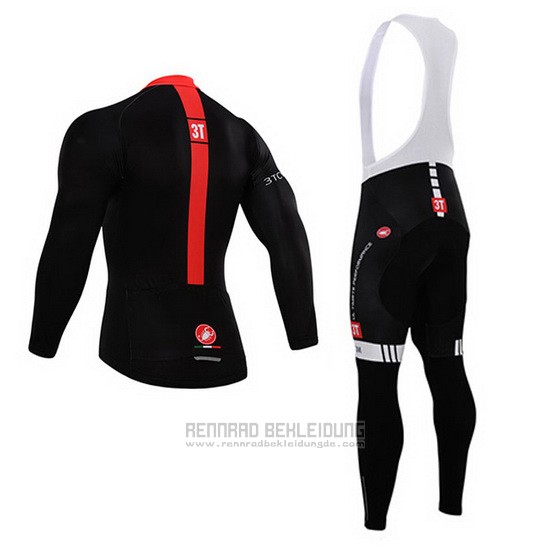 2015 Fahrradbekleidung Castelli Rot und Shwarz Trikot Langarm und Tragerhose