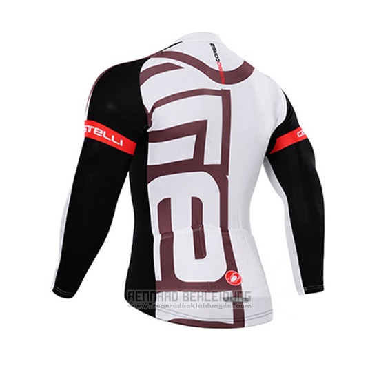 2015 Fahrradbekleidung Castelli Wei Fuchsie Trikot Langarm und Tragerhose