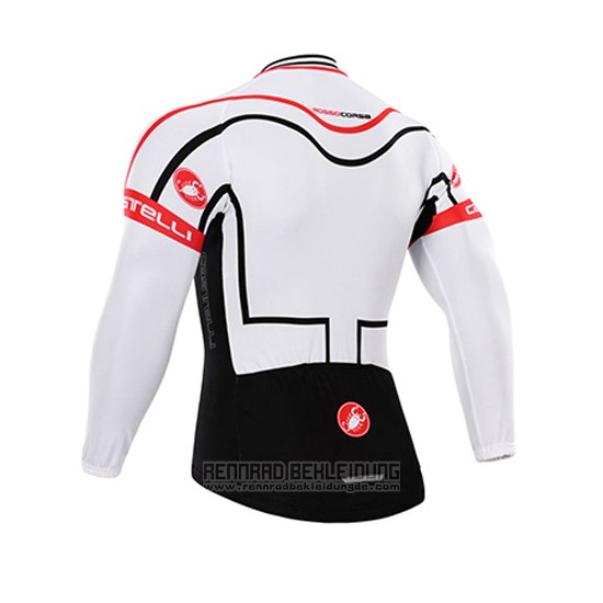 2015 Fahrradbekleidung Castelli Wei Trikot Langarm und Tragerhose