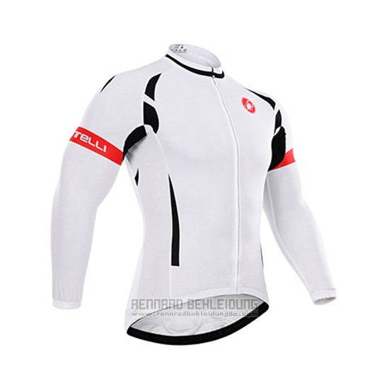 2015 Fahrradbekleidung Castelli Wei und Shwarz Trikot Langarm und Tragerhose