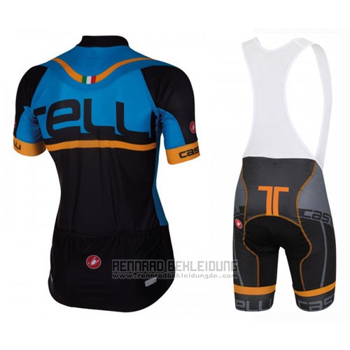 2016 Fahrradbekleidung Castelli Blau Shwarz Trikot Kurzarm und Tragerhose