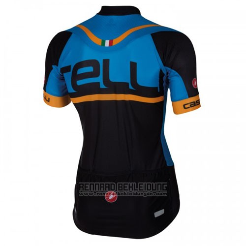 2016 Fahrradbekleidung Castelli Blau Shwarz Trikot Kurzarm und Tragerhose