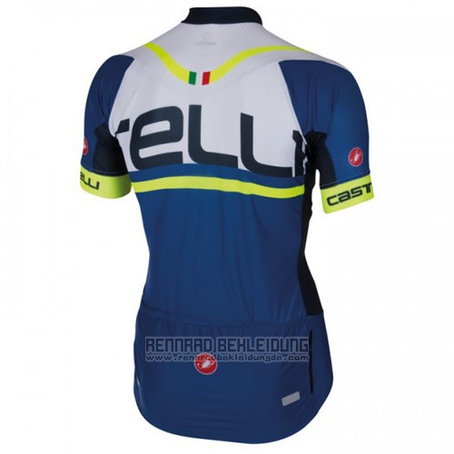 2016 Fahrradbekleidung Castelli Blau Wei Trikot Kurzarm und Tragerhose