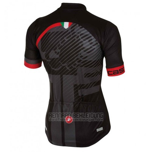 2016 Fahrradbekleidung Castelli Rot Shwarz Trikot Kurzarm und Tragerhose