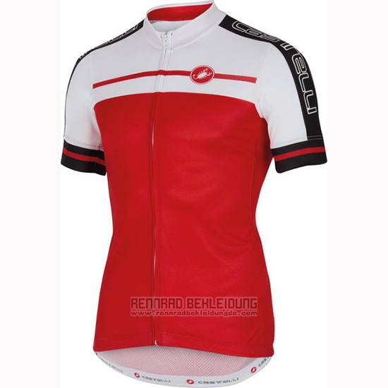 2016 Fahrradbekleidung Castelli Rot Wei Trikot Kurzarm und Tragerhose