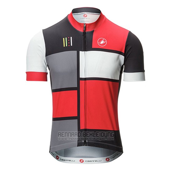 2016 Fahrradbekleidung Castelli Rot und Shwarz Trikot Kurzarm und Tragerhose