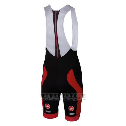 2016 Fahrradbekleidung Castelli Rot und Wei Trikot Kurzarm und Tragerhose