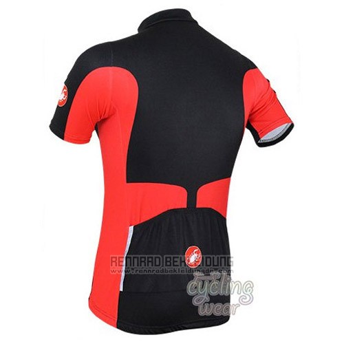 2016 Fahrradbekleidung Castelli Shwarz Rot Trikot Kurzarm und Tragerhose