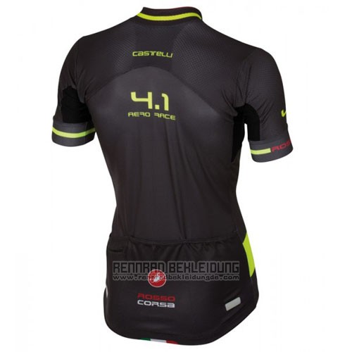 2016 Fahrradbekleidung Castelli Shwarz und Grun Trikot Kurzarm und Tragerhose