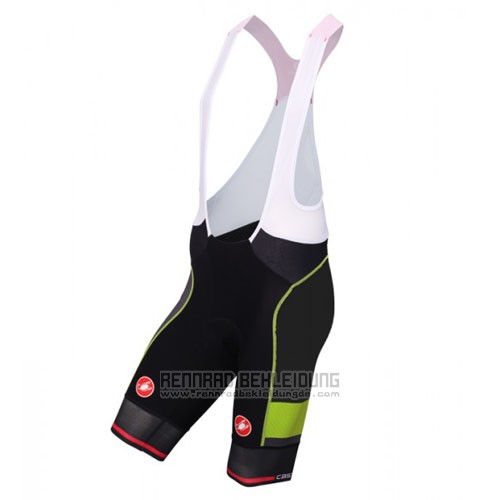 2016 Fahrradbekleidung Castelli Shwarz und Grun Trikot Kurzarm und Tragerhose