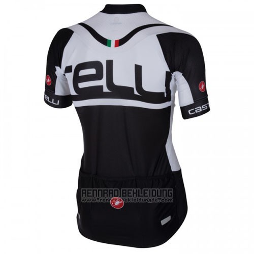 2016 Fahrradbekleidung Castelli Wei Shwarz Trikot Kurzarm und Tragerhose