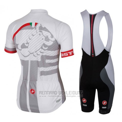 2016 Fahrradbekleidung Castelli Wei und Rot Trikot Kurzarm und Tragerhose