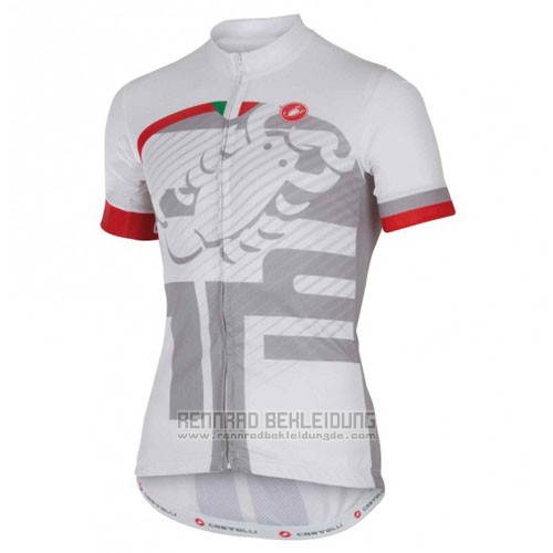 2016 Fahrradbekleidung Castelli Wei und Rot Trikot Kurzarm und Tragerhose