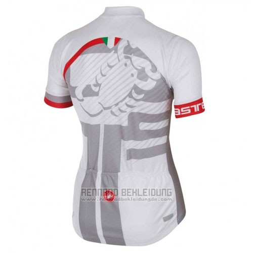 2016 Fahrradbekleidung Castelli Wei und Rot Trikot Kurzarm und Tragerhose