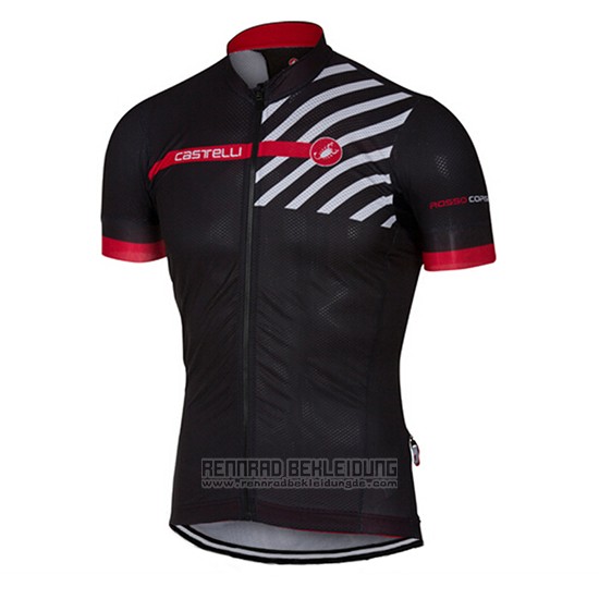 2017 Fahrradbekleidung Castelli Shwarz Trikot Kurzarm und Tragerhose