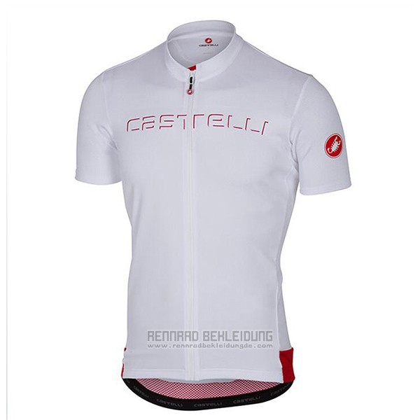 2017 Fahrradbekleidung Castelli Wei Trikot Kurzarm und Tragerhose