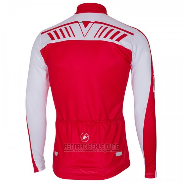 2017 Fahrradbekleidung Castelli Wei und Rot Trikot Langarm und Tragerhose