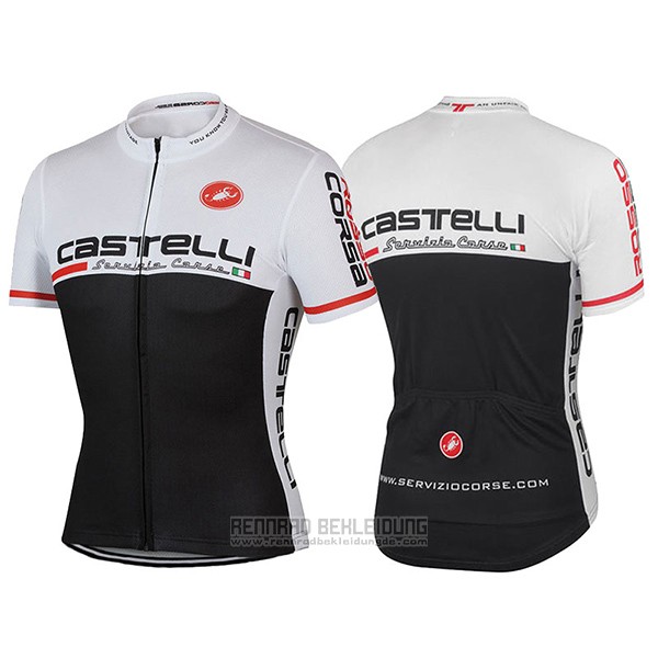 2017 Fahrradbekleidung Castelli Wei und Shwarz Trikot Kurzarm und Tragerhose