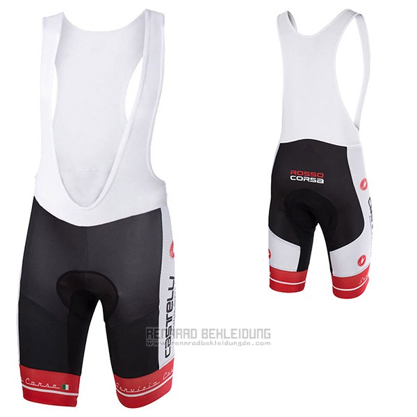 2017 Fahrradbekleidung Castelli Wei und Shwarz Trikot Kurzarm und Tragerhose