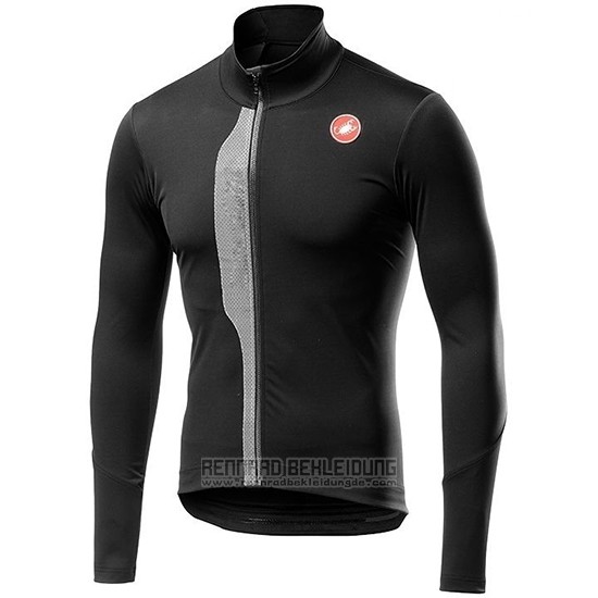 2019 Fahrradbekleidung Castelli Tras Shwarz Silber Trikot Langarm und Tragerhose