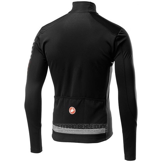 2019 Fahrradbekleidung Castelli Tras Shwarz Silber Trikot Langarm und Tragerhose