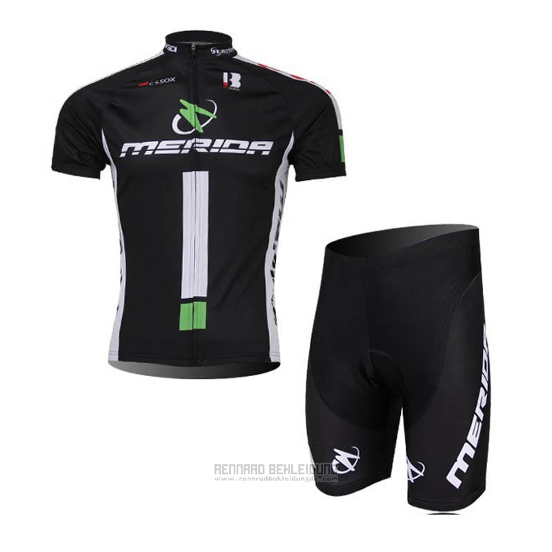 2018 Fahrradbekleidung Merida Shwarz Trikot Kurzarm Tragerhose