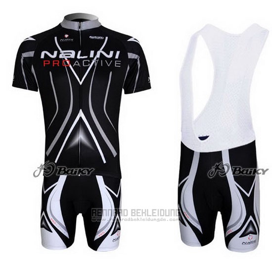 2012 Fahrradbekleidung Nalini Shwarz Trikot Kurzarm und Tragerhose