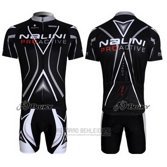 2012 Fahrradbekleidung Nalini Shwarz Trikot Kurzarm und Tragerhose