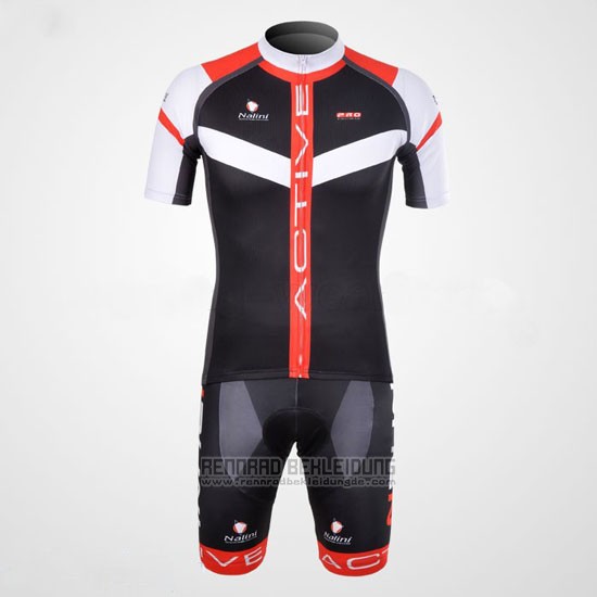 2012 Fahrradbekleidung Nalini Shwarz und Rot Trikot Kurzarm und Tragerhose