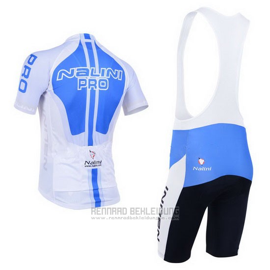 2013 Fahrradbekleidung Nalini Azurblau und Wei Trikot Kurzarm und Tragerhose