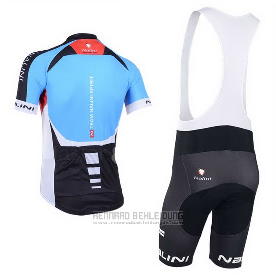 2013 Fahrradbekleidung Nalini Shwarz und Azurblau Trikot Kurzarm und Tragerhose