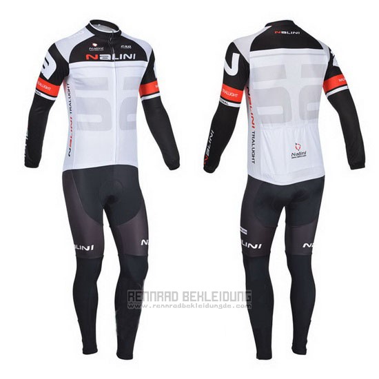 2013 Fahrradbekleidung Nalini Wei Trikot Langarm und Tragerhose