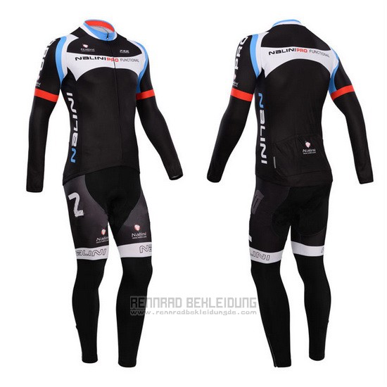 2014 Fahrradbekleidung Nalini Shwarz Trikot Langarm und Tragerhose