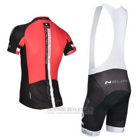 2014 Fahrradbekleidung Nalini Shwarz und Rot Trikot Kurzarm und Tragerhose