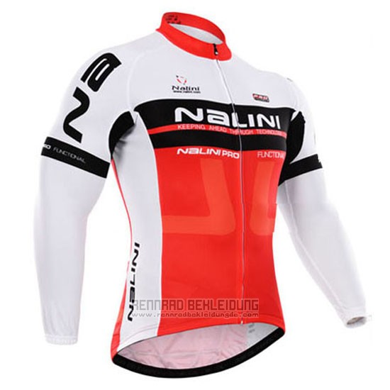 2015 Fahrradbekleidung Nalini Rot und Wei Trikot Langarm und Tragerhose