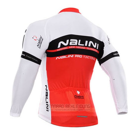 2015 Fahrradbekleidung Nalini Rot und Wei Trikot Langarm und Tragerhose