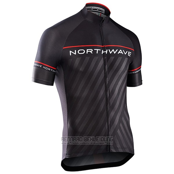 2017 Fahrradbekleidung Northwave Shwarz Trikot Kurzarm und Tragerhose